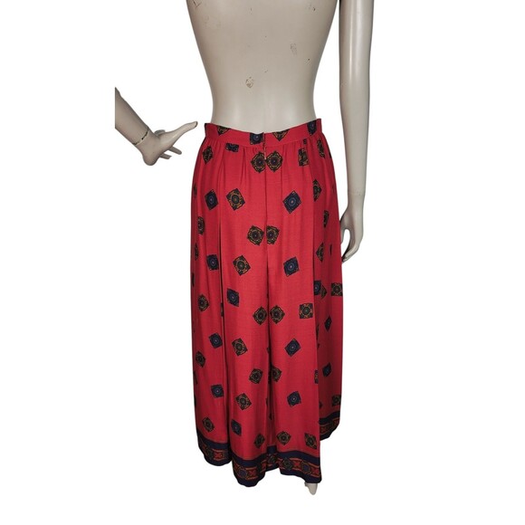 VTG 90s Liz Claiborne Medallion Print High Shoulder Skirt Blouse Belt Size 10 - Picture 12 of 13